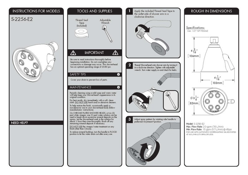 Speakman S-2256-E2 Icon Anystream Multi-Function Adjustable Signature Brass Shower Head, Polished Chrome - Image 5